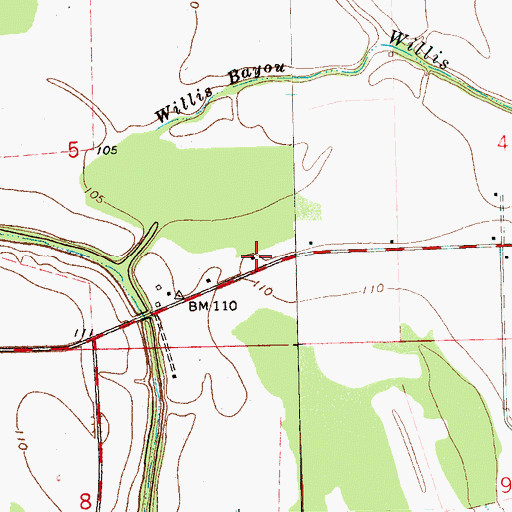Topographic Map of Rising Star Church (historical), MS