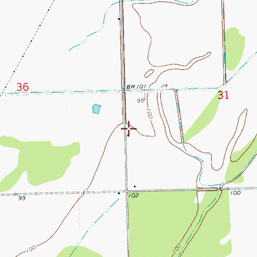 Topographic Map of Saint Joseph School (historical), MS