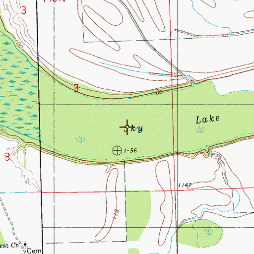 Topographic Map of Sky Lake Swamp, MS
