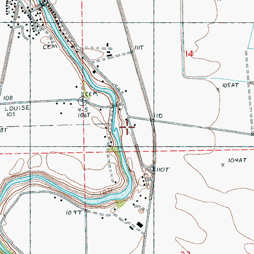 Topographic Map of Sleepy Hollow, MS