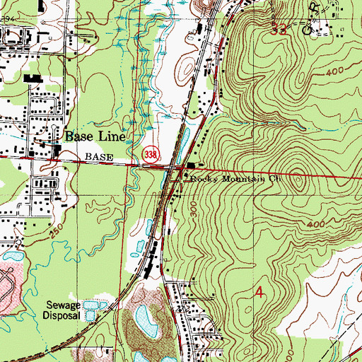 Topographic Map of Rocky Mount School (historical), AR