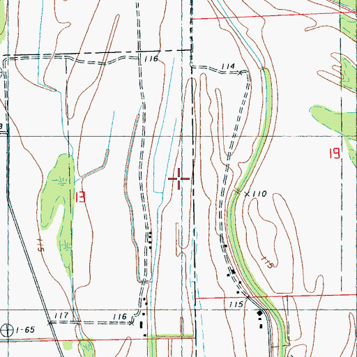 Topographic Map of Wades Chapel (historical), MS