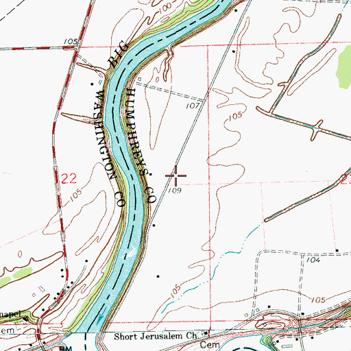 Topographic Map of Watson School (historical), MS