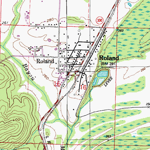 Topographic Map of Township of Roland (historical), AR