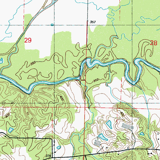 Topographic Map of Standing Cypress Creek, MS