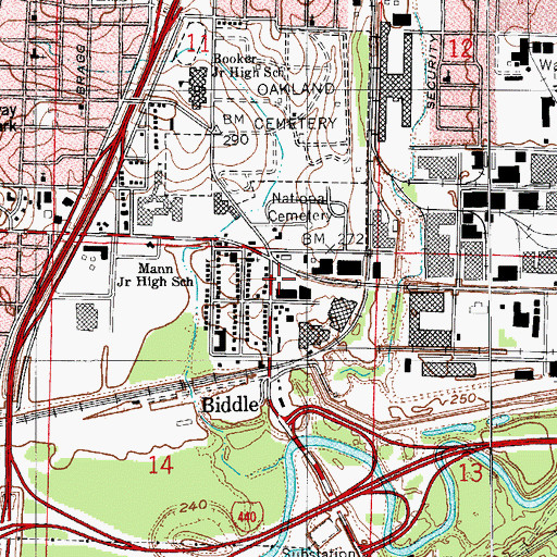 Topographic Map of Roosevelt Shopping Center, AR