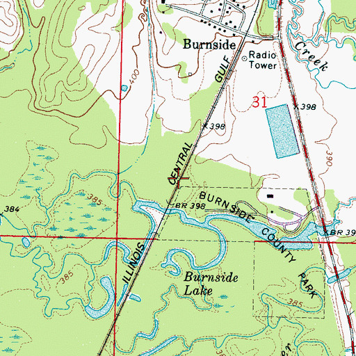 Topographic Map of Big Lake (historical), MS