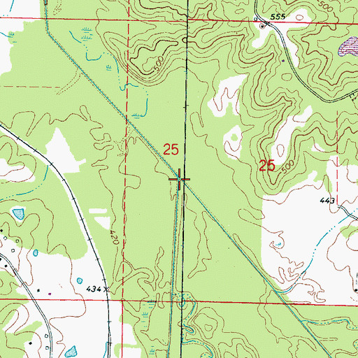 Topographic Map of Coonshuck Creek, MS