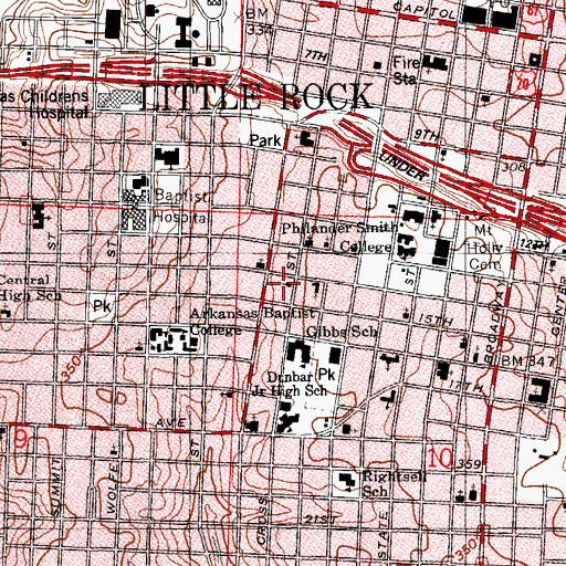 Topographic Map of Rose of Sharon Baptist Church, AR