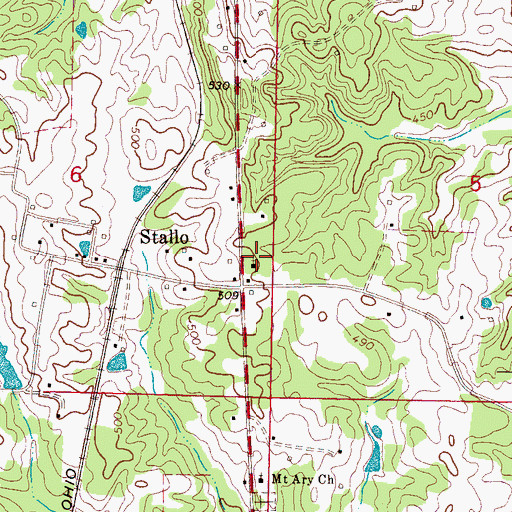 Topographic Map of Kingdom Hall of Jehovahs Witnesses, MS