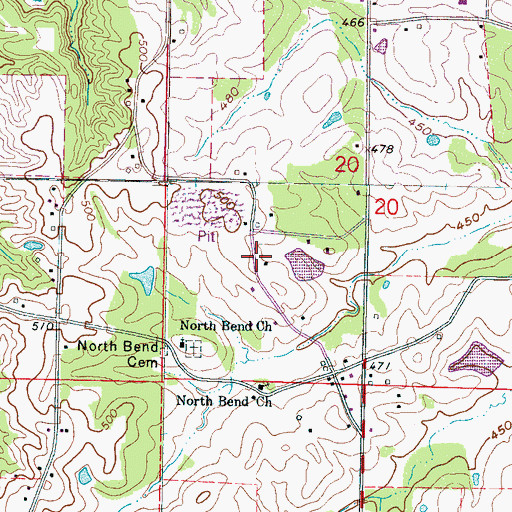 Topographic Map of New Hope (historical), MS