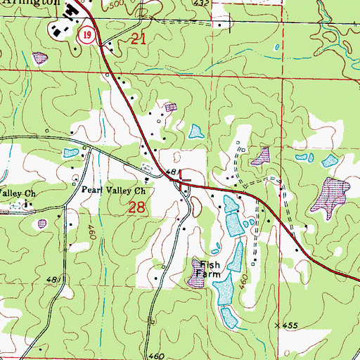 Topographic Map of Pearl Valley (historical), MS
