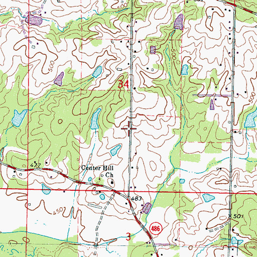 Topographic Map of Philadelphia-Neshoba County Vocational Technical School, MS
