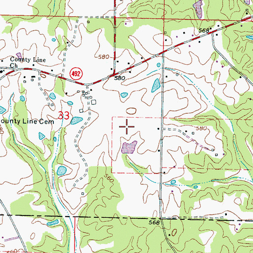 Topographic Map of Rogers Stand (historical), MS