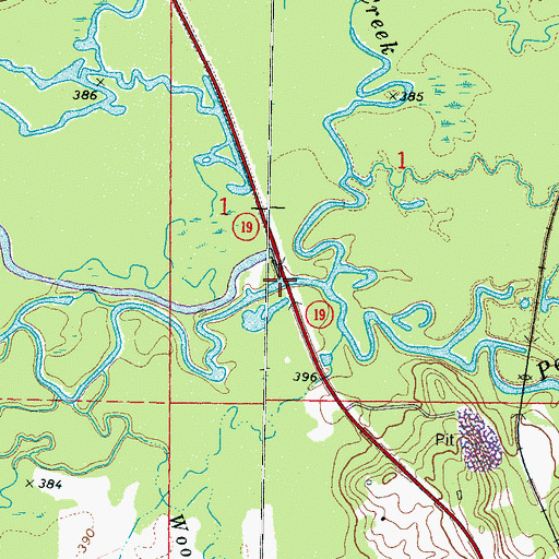 Topographic Map of Ross Ferry (historical), MS