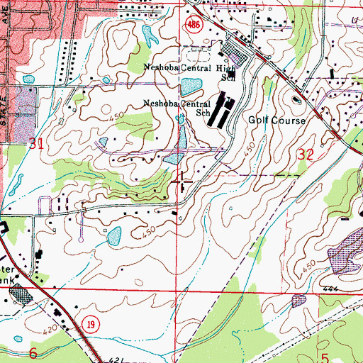 Topographic Map of Saint Francis Episcopal Church, MS