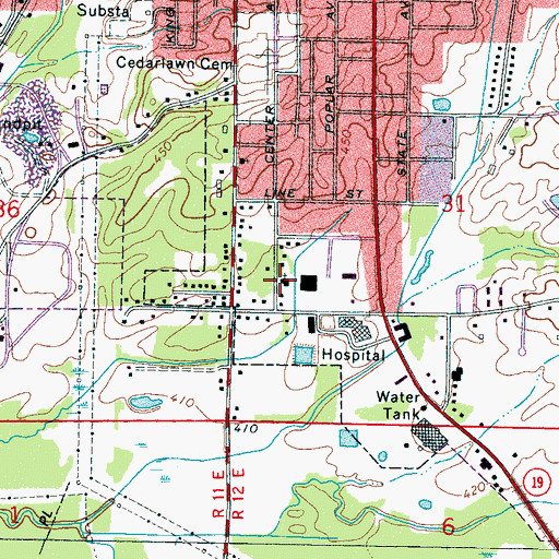 Topographic Map of Trinity Baptist Church, MS