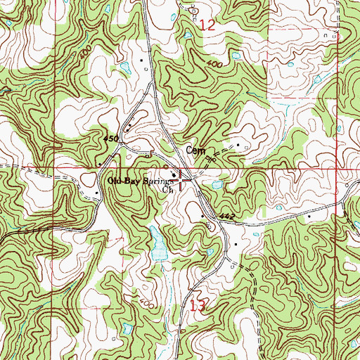 Topographic Map of Bay Springs School (historical), MS