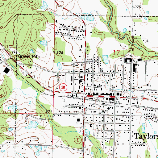 Topographic Map of First Baptist Church, MS