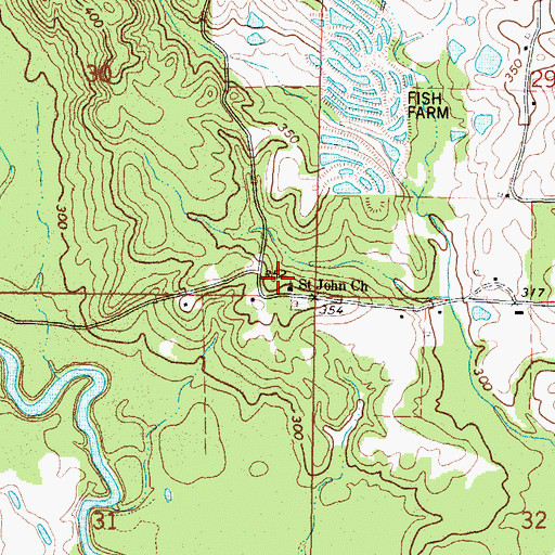 Topographic Map of Johnson School (historical), MS
