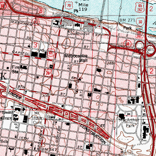 Topographic Map of Saint Andrews Cathedral, AR