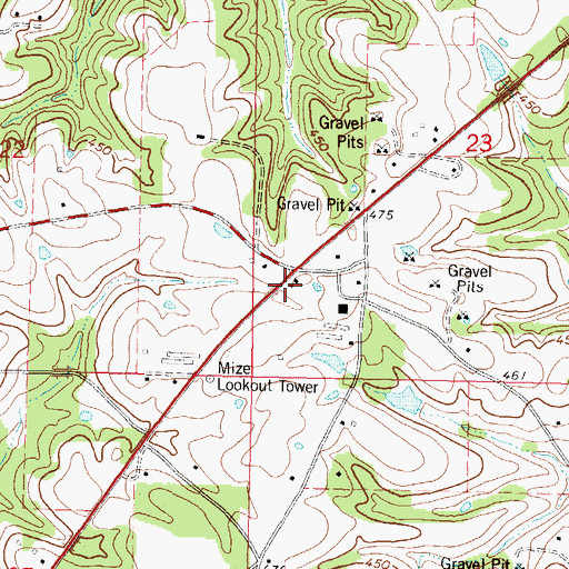 Topographic Map of New Haven School (historical), MS