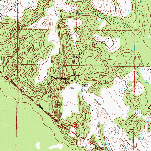 Topographic Map of Providence School (historical), MS