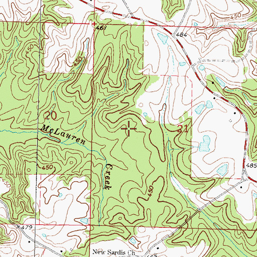 Topographic Map of West Point School (historical), MS