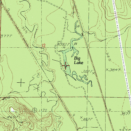 Topographic Map of Big Lake, MS