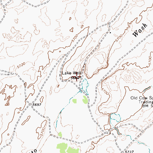 Topographic Map of Lake Well, AZ