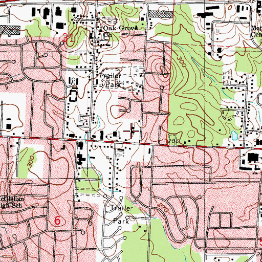 Topographic Map of Saint Andrews United Methodist Church, AR