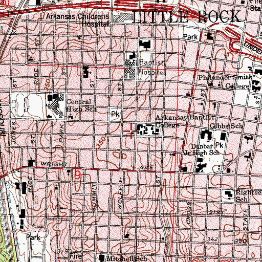 Topographic Map of Saint Bartholomews Catholic Church, AR