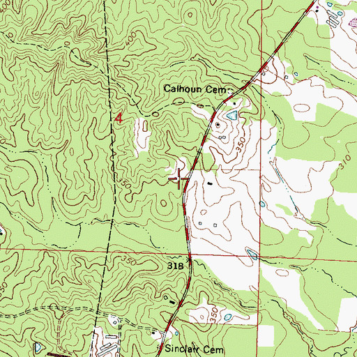 Topographic Map of Bethet School (historical), MS
