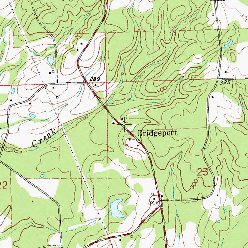 Topographic Map of Bridgeport School (historical), MS
