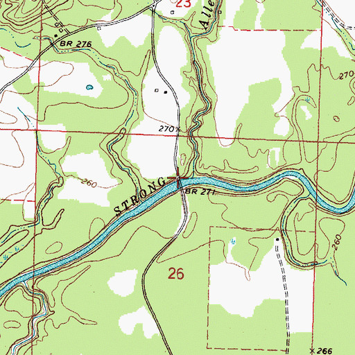 Topographic Map of Cable Bridge, MS
