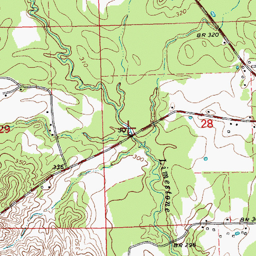 Topographic Map of Calhoun Branch, MS