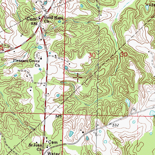 Topographic Map of Duncansville (historical), MS