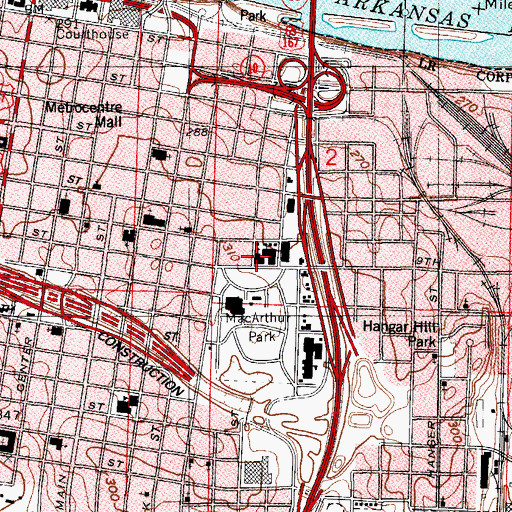 Topographic Map of Saint Edwards Catholic Church, AR
