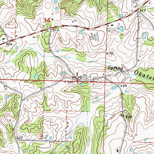 Topographic Map of Fayettehill, MS
