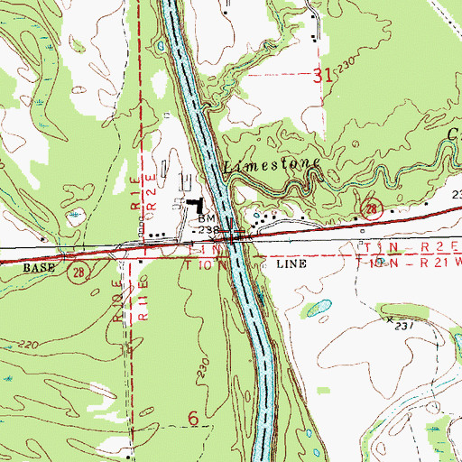Topographic Map of Georgetown Bridge, MS