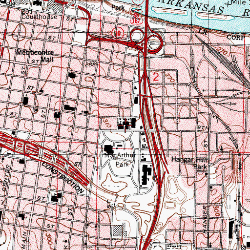 Topographic Map of Saint Edwards School, AR