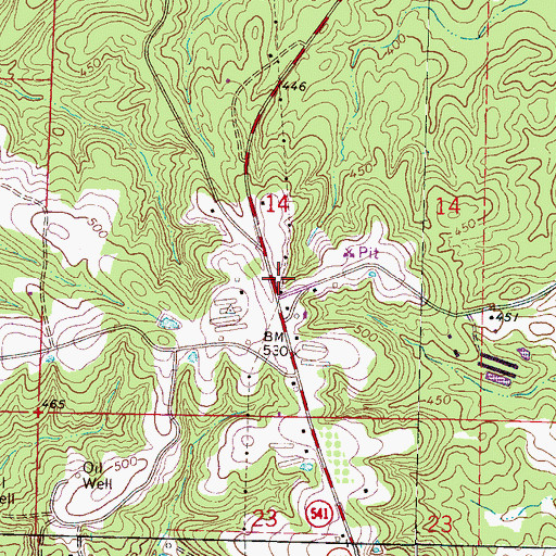 Topographic Map of Kennedy School (historical), MS