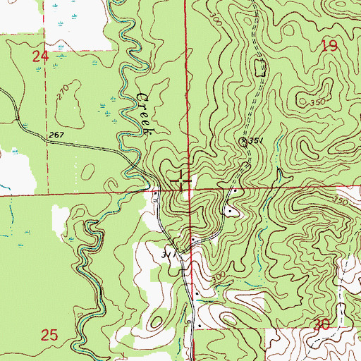 Topographic Map of Loretta School (historical), MS