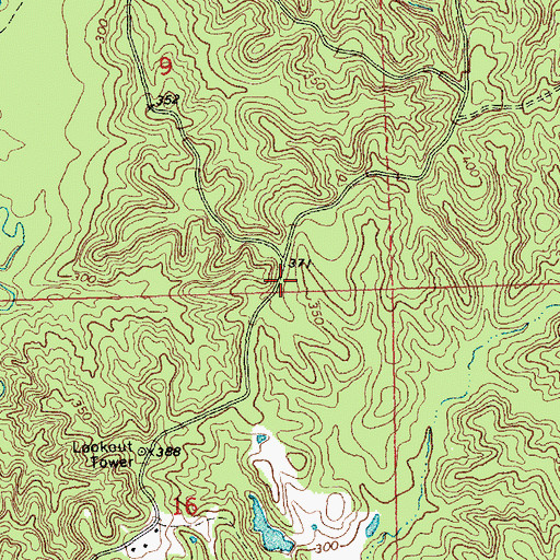 Topographic Map of Midway School (historical), MS