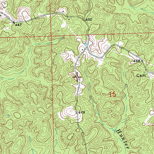 Topographic Map of Mount Salem Church (historical), MS