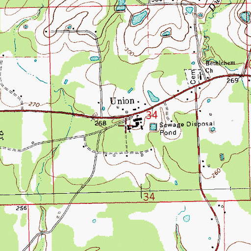 Topographic Map of New Hym Missionary Baptist Church, MS