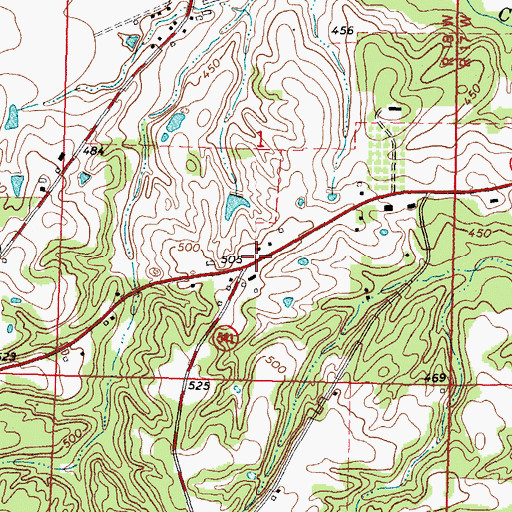 Topographic Map of Old Hickory (historical), MS