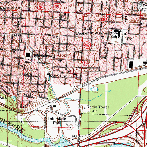 Topographic Map of Saint Mark Baptist Church, AR