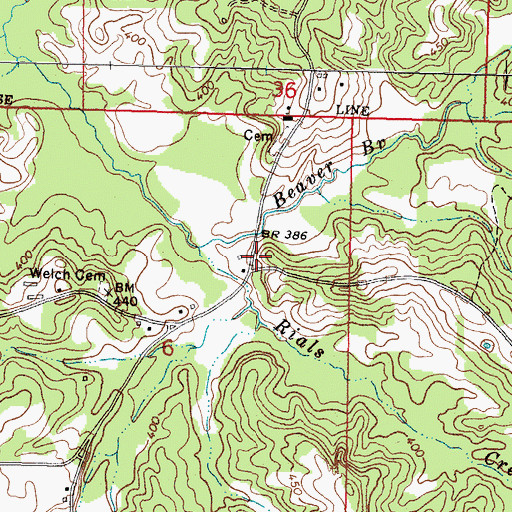 Topographic Map of Riles Creek School (historical), MS