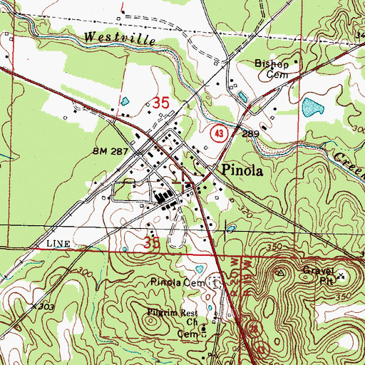 Topographic Map of Riverside Chapel, MS